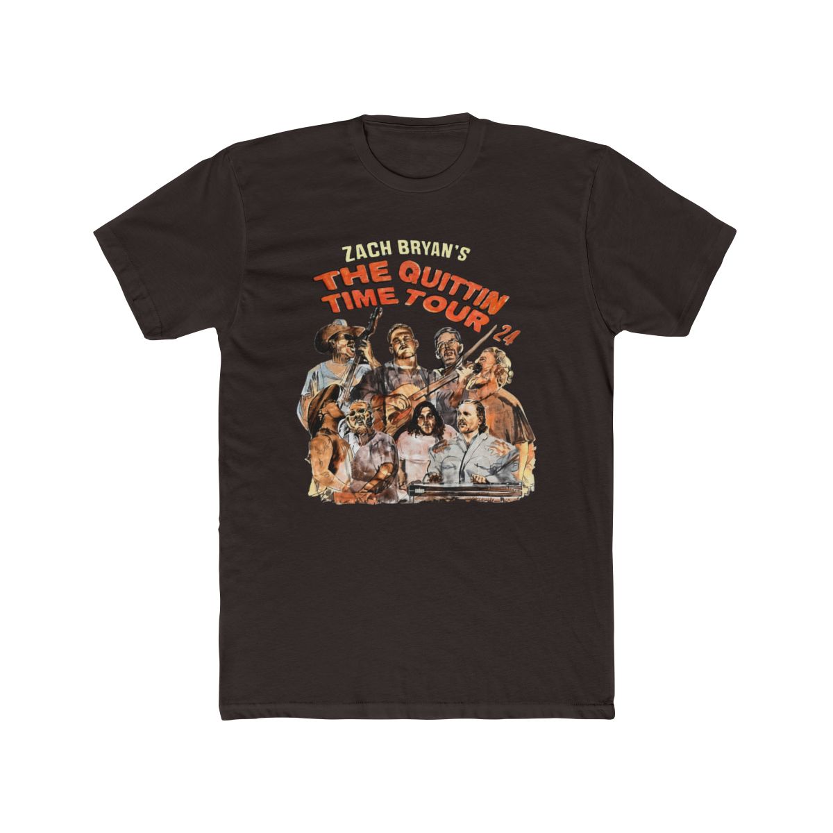 2024 Zach Bryan The Quittin Time Tour T Shirt Size Medium Black Concert - alternate angle 3, merchandise