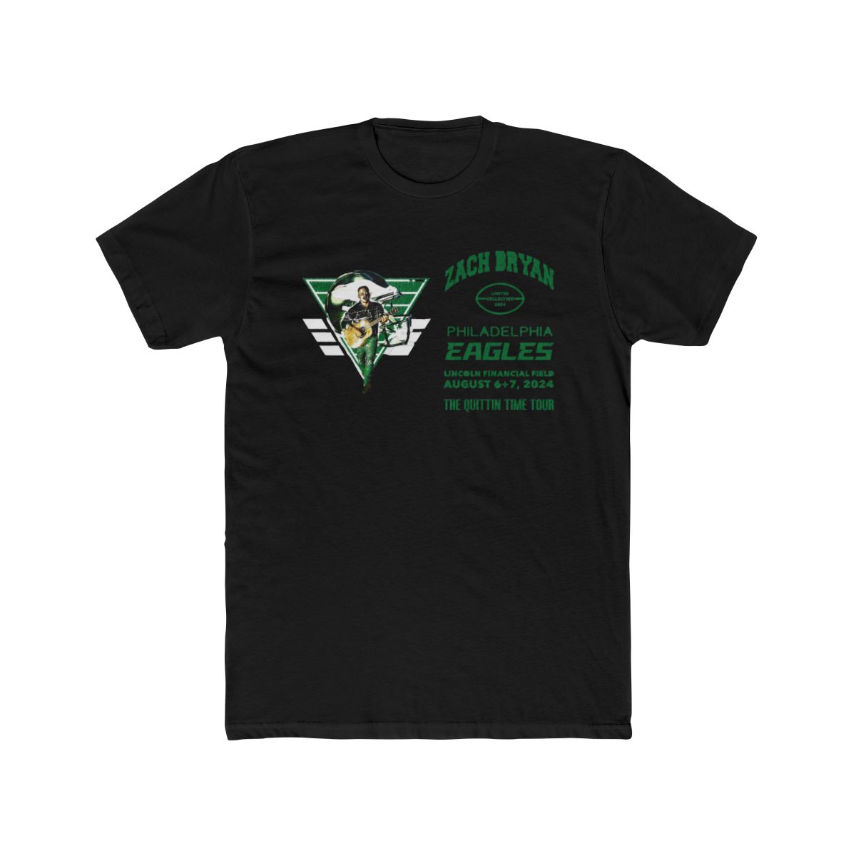 Zach Bryan Philadelphia Eagles The Quittin Time Tour T Shirt - alternate angle 4, merchandise