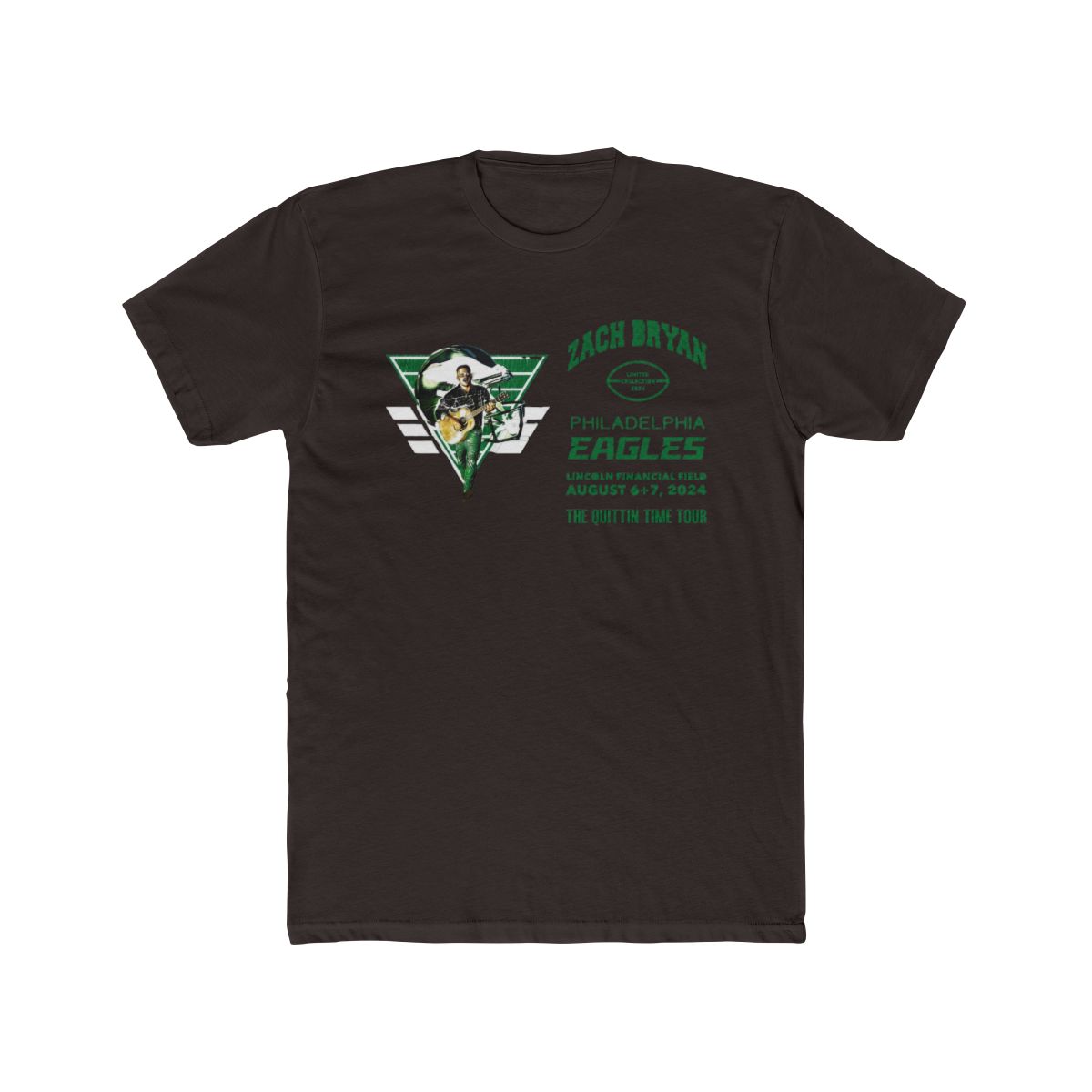 Zach Bryan Philadelphia Eagles The Quittin Time Tour T Shirt - alternate angle 3, merchandise