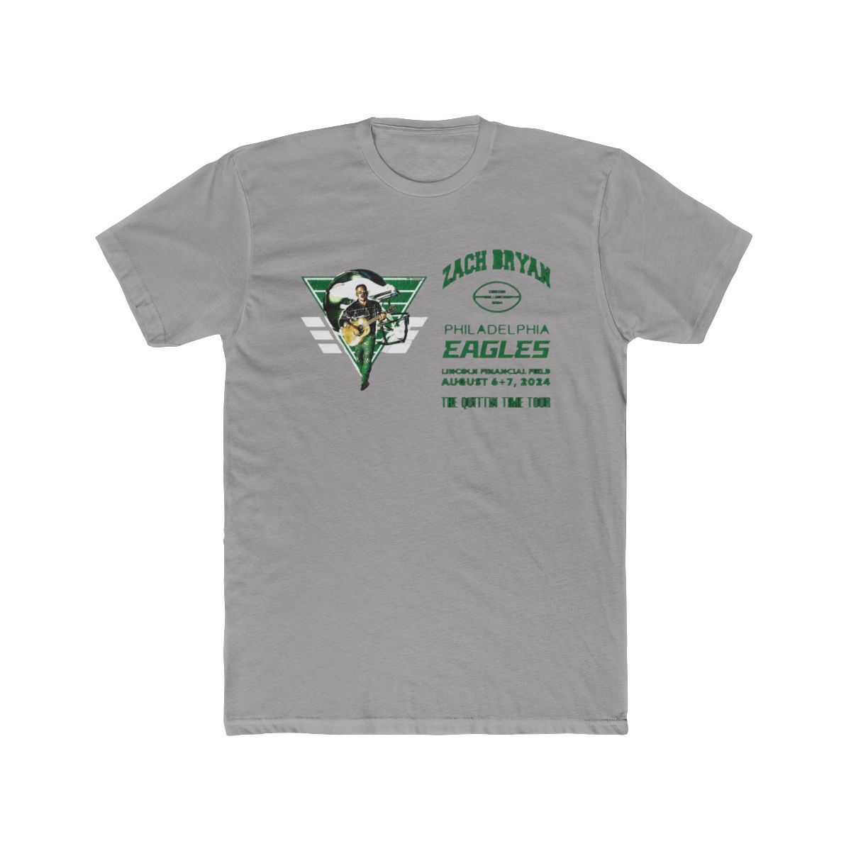 Zach Bryan Philadelphia Eagles The Quittin Time Tour T Shirt - alternate angle 2, merchandise