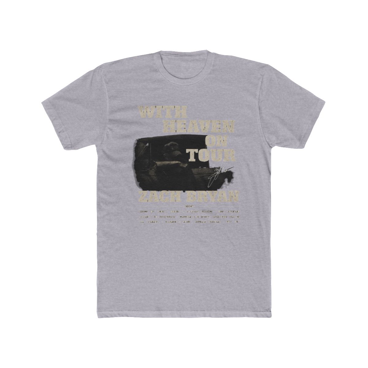 Zach Bryan 2026 Tour T Shirt, With Heaven On Top Concert NH27464