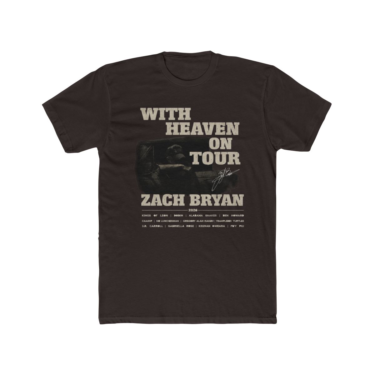 Zach Bryan 2026 Tour T Shirt, With Heaven On Top Concert NH27464 - alternate angle 3, merchandise