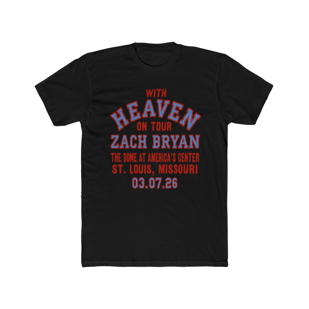 Zach Bryan With Heaven On Tour T Shirt | St. Louis Concert Merch - alternate angle 3, merchandise