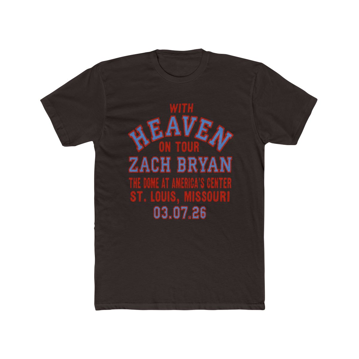 Zach Bryan With Heaven On Tour T Shirt | St. Louis Concert Merch - alternate angle 2, merchandise