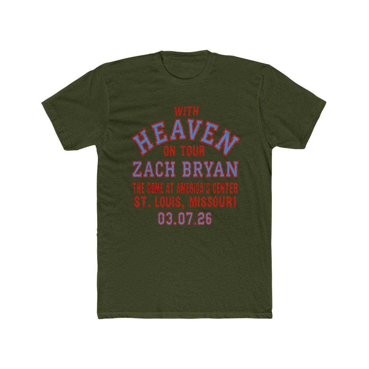 Zach Bryan With Heaven On Tour T Shirt | St. Louis Concert Merch - alternate angle 5, merchandise