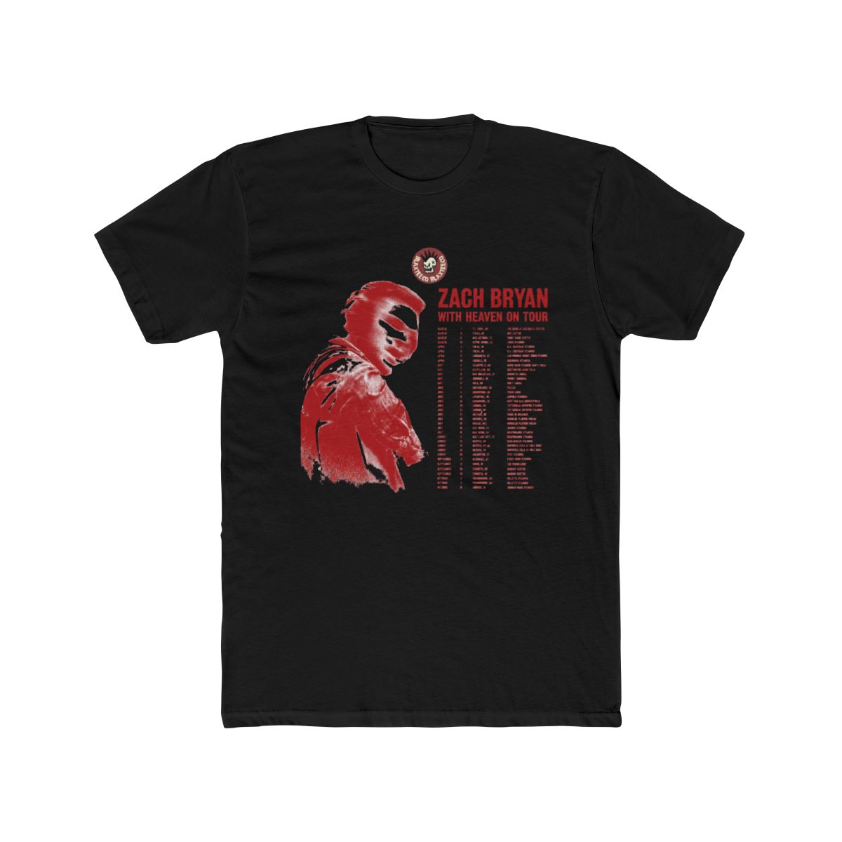 Zach Bryan With Heaven On Top Tour 2026 Merch With Dates Back White T Shirt - Blaxteeco - alternate angle 3, merchandise