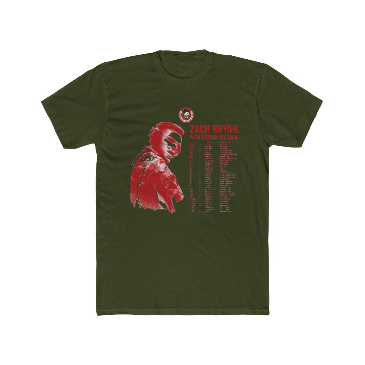 Zach Bryan With Heaven On Top Tour 2026 Merch With Dates Back White T Shirt - Blaxteeco - alternate angle 5, merchandise
